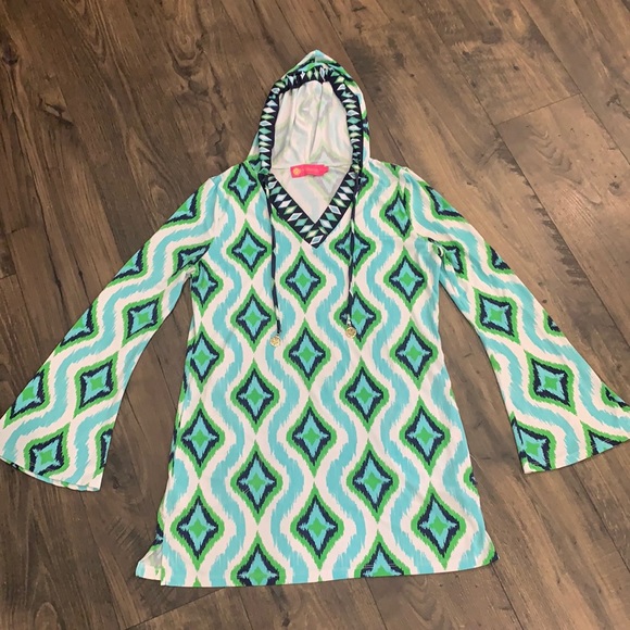 Macbeth Collection By Margaret Joseph’s Swim Cover Up With Hood Size Medium - Picture 2 of 8